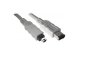 Preview: FireWire cable 6-pin to 4-pin plug, 1.00m connection cable IEEE 1394, grey